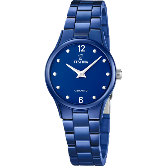 Festina Damenuhr F20751 mit blauem Keramikgehäuse