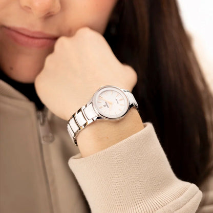 Festina Damenuhr F20752/1 mit Keramikgehäuse und weißem Zifferblatt