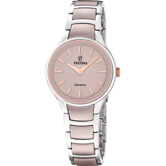 Festina F20752/2 Damenuhr mit braunem Edelstahlarmband