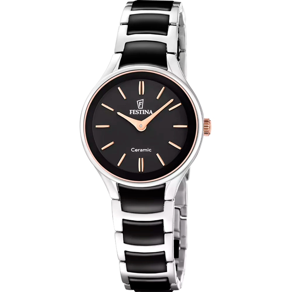 schwarze Festina Damenuhr F20752/7 mit Mineralglas
