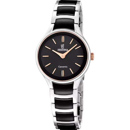 schwarze Festina Damenuhr F20752/7 mit Mineralglas