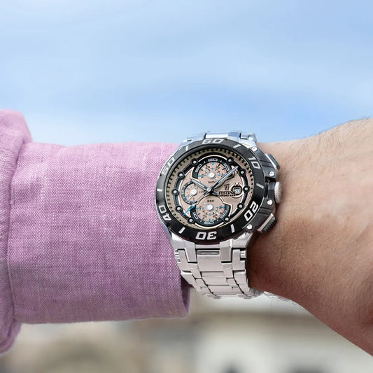 Festina F20754/2 mit Edelstahlarmband, Chronograph und Datumsanzeige bei Uhrenwerkstatt Schroll in Kitzbühel