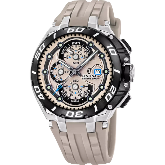 Festina Chrono Bike mit 20 BAR Wasserdichtigkeit und verschraubter Krone
