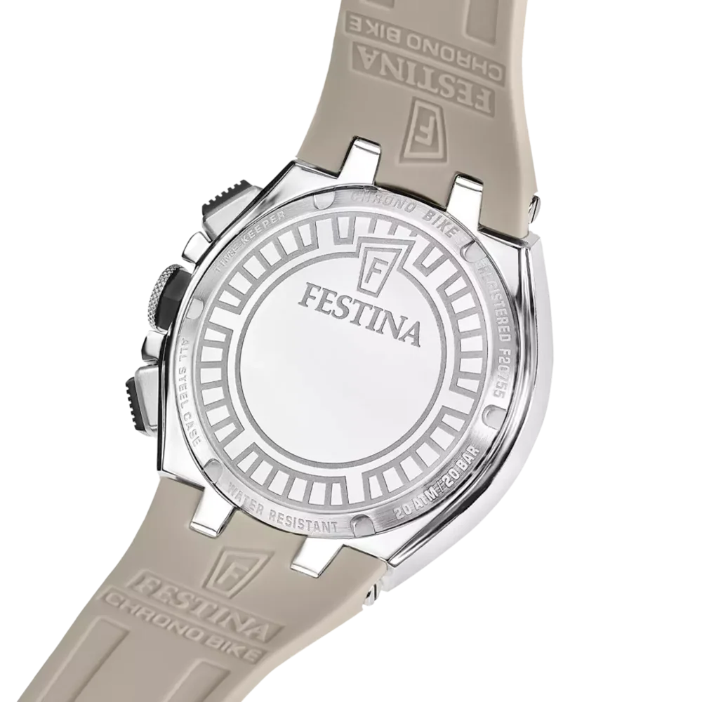 Festina F20755/2 mit braunem Silikonarmband und Chronograph