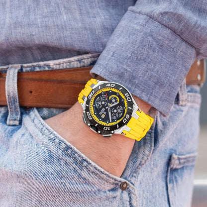 Festina F20755/5 mit gelbem Silikonarmband und Chronograph