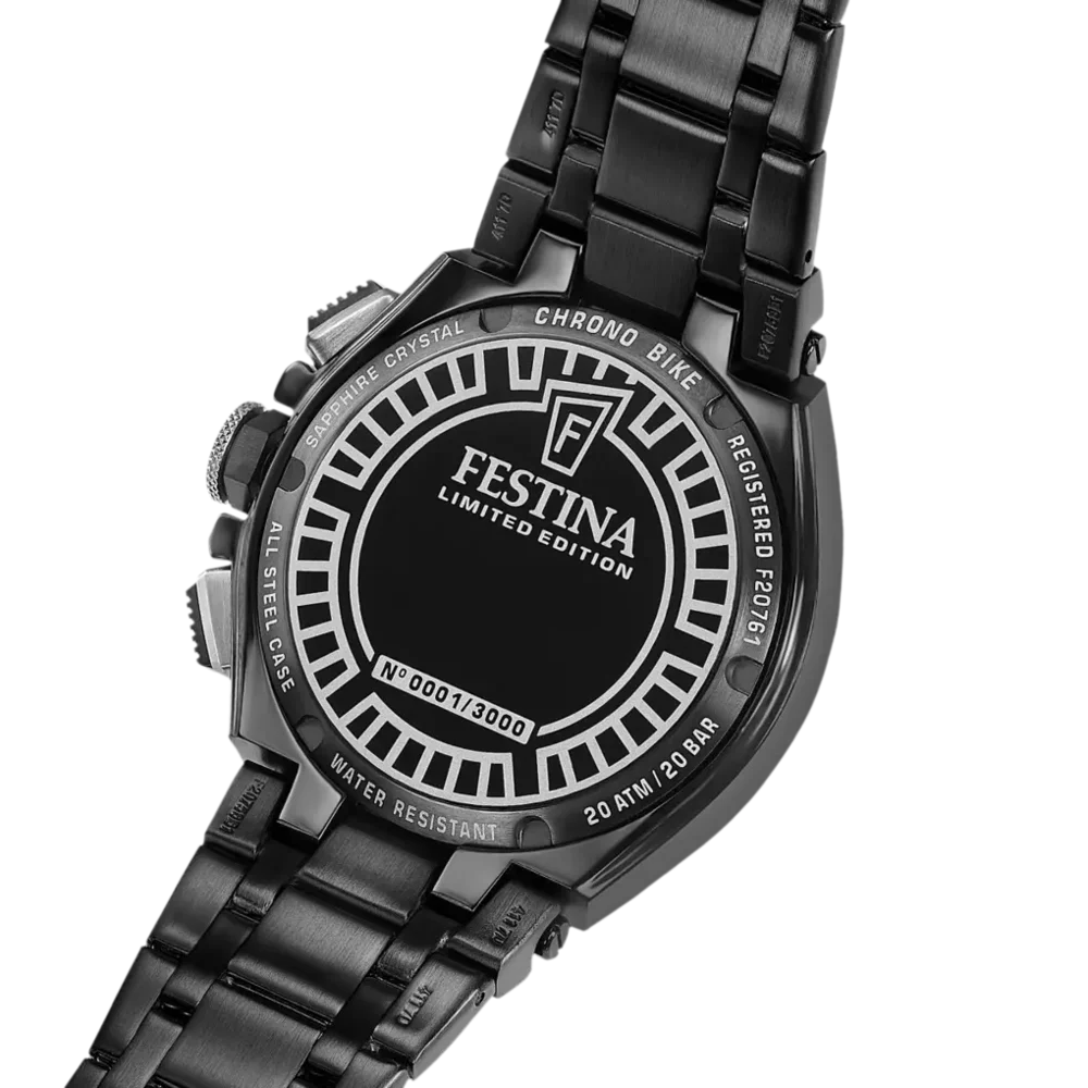 Festina Chrono Bike Herrenuhr mit schwarzem Edelstahlarmband