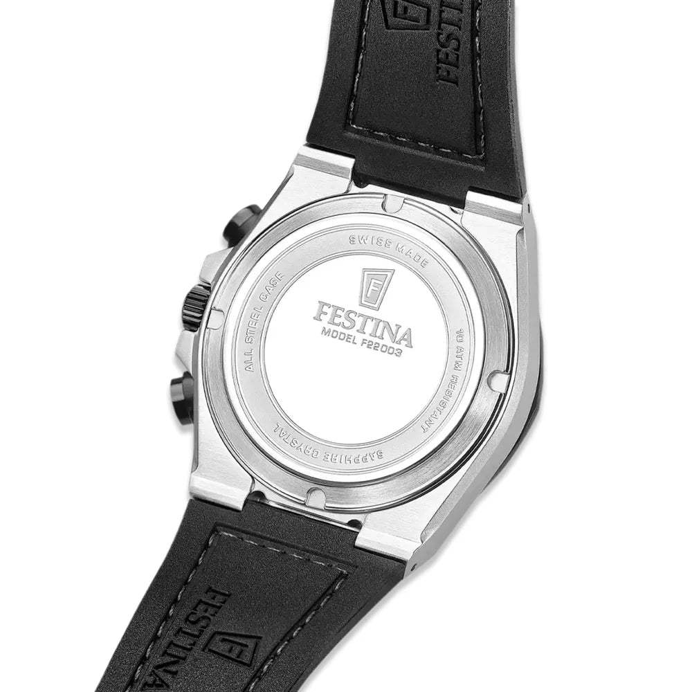 Premium Festina Swiss Made Vallee Herrenuhr Blau – Gehäuse gebürsteter Stahl, Band und Ziffernblatt Blau – Hochwertige Schweizer Herrenuhren sicher online bei Juwelier Tirol kaufen