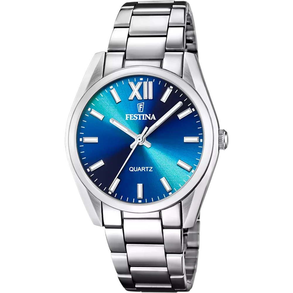Festina Damenuhr F20622/I mit blauem Zifferblatt und Edelstahlarmband