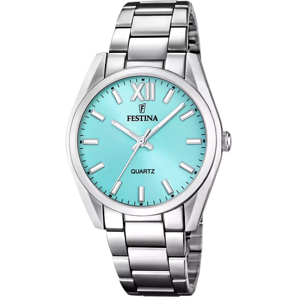 Festina F20622/D mit rundem Edelstahlgehäuse und blauem Zifferblatt