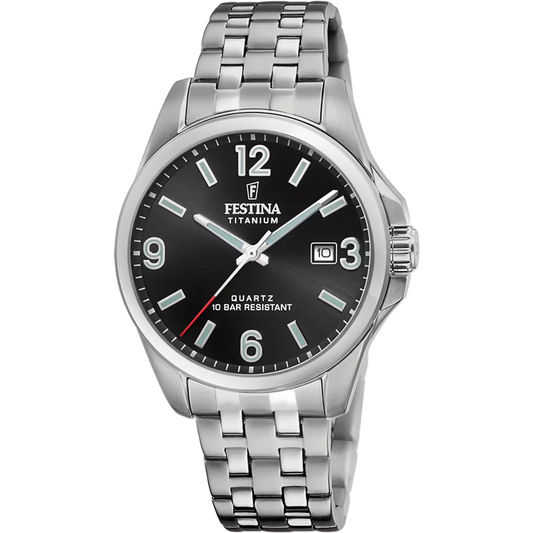 Festina Herrenuhr F20696/3 aus Titan mit schwarzem Zifferblatt