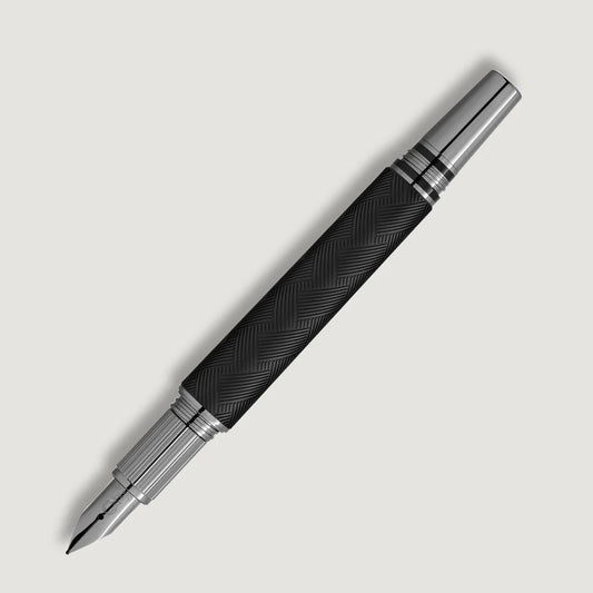 Schwarzer Montblanc Füllfederhalter mit „Extreme“ Muster auf Korpus und Kappe