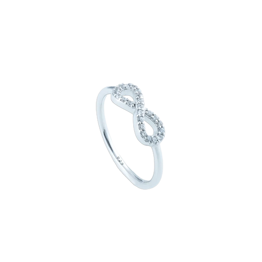 KitzSpirit© Glücksring mit ∞-Symbol & Zirkonia – 925er-Sterling-Silber – Symbol für Glück und Stil