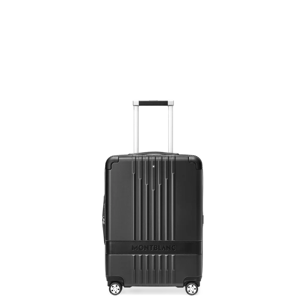 Innenansicht des Montblanc Kabinenkoffers mit Jacquard Futter und verschiedenen Fächern