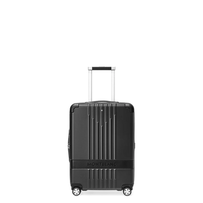 Innenansicht des Montblanc Kabinenkoffers mit Jacquard Futter und verschiedenen Fächern