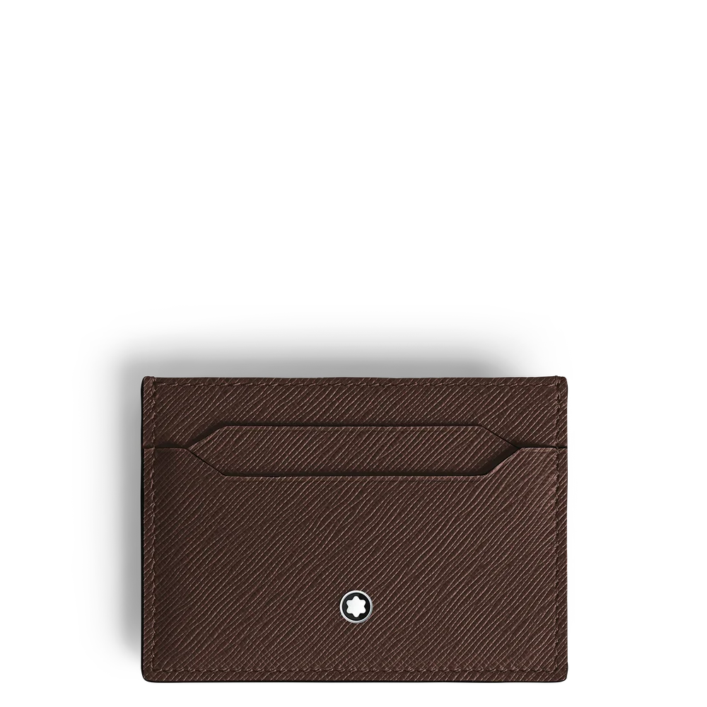 Montblanc Kartenetui 5 CC aus geprägtem Sartorial Leder in Braun