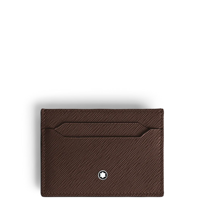 Montblanc Kartenetui 5 CC aus geprägtem Sartorial Leder in Braun