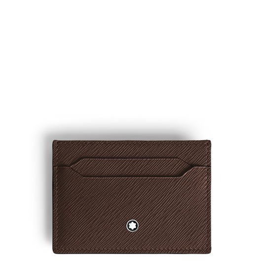 Montblanc Kartenetui 5 CC aus geprägtem Sartorial Leder in Braun