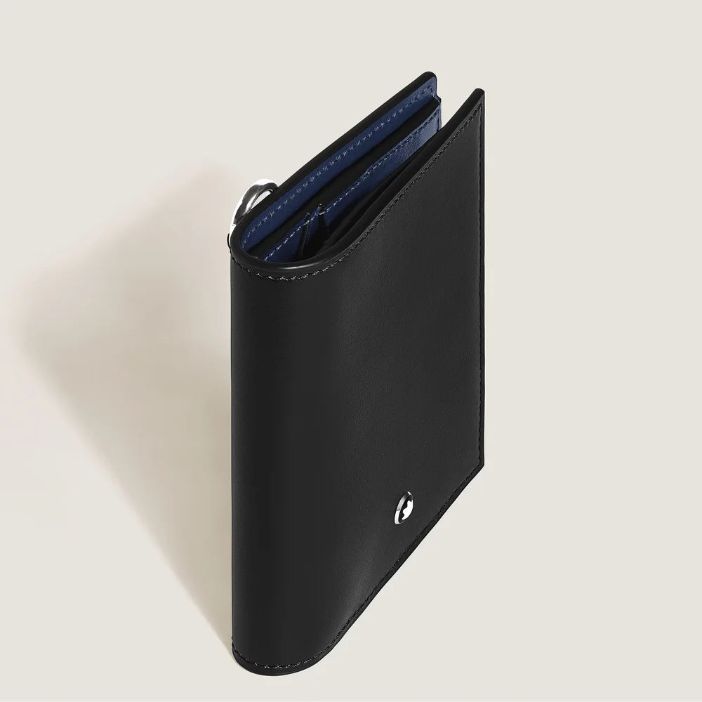 Montblanc kompakte Brieftasche 6 cc aus schwarzem Meisterstück Leder