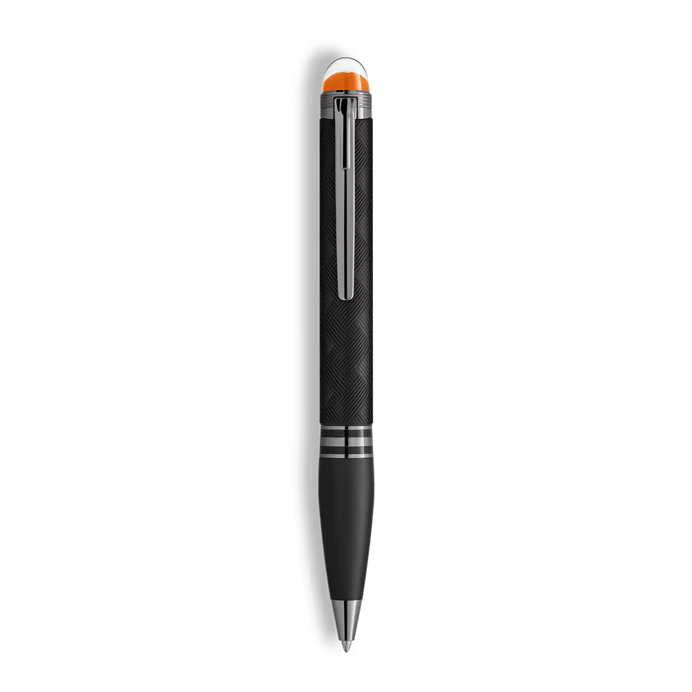 Exklusives Montblanc Schreibgerät mit transluzenter orangefarbener Kuppel