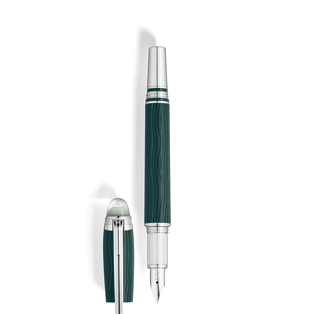 Luxuriöser Montblanc StarWalker PolarGreen Füllfederhalter mit handgefertigter rhodinierter Goldfeder hochwertiges Montblanc Schreibgerät für Business und Sammlerinnen und Sammler