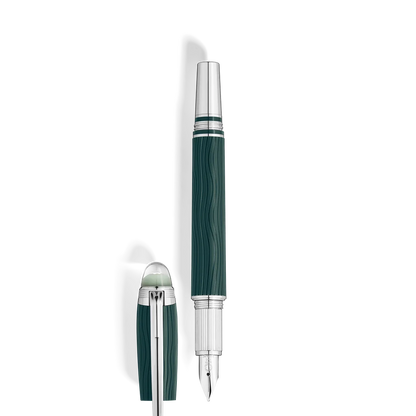 Luxuriöser Montblanc StarWalker PolarGreen Füllfederhalter mit handgefertigter rhodinierter Goldfeder hochwertiges Montblanc Schreibgerät für Business und Sammlerinnen und Sammler