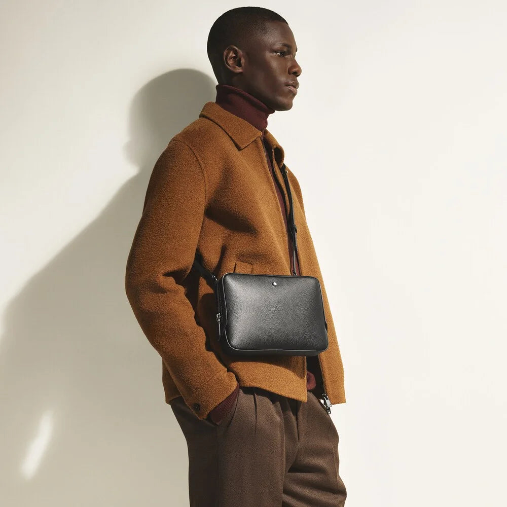 Exklusive Montblanc Umhängetasche Leder Schwarz Boutique Tirol 