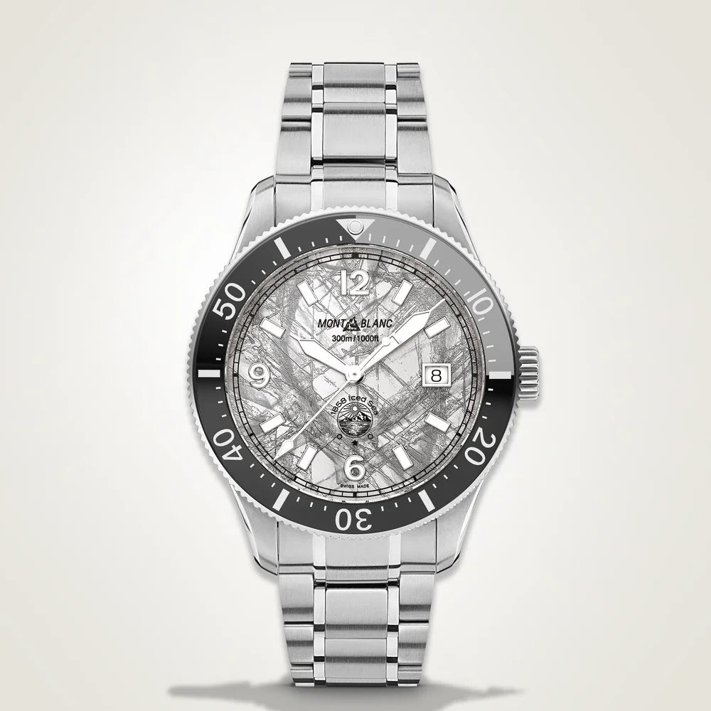 Montblanc Iced Sea Automatic Date mit grauem Gletscher-Zifferblatt, erhältlich in Kitzbühel 