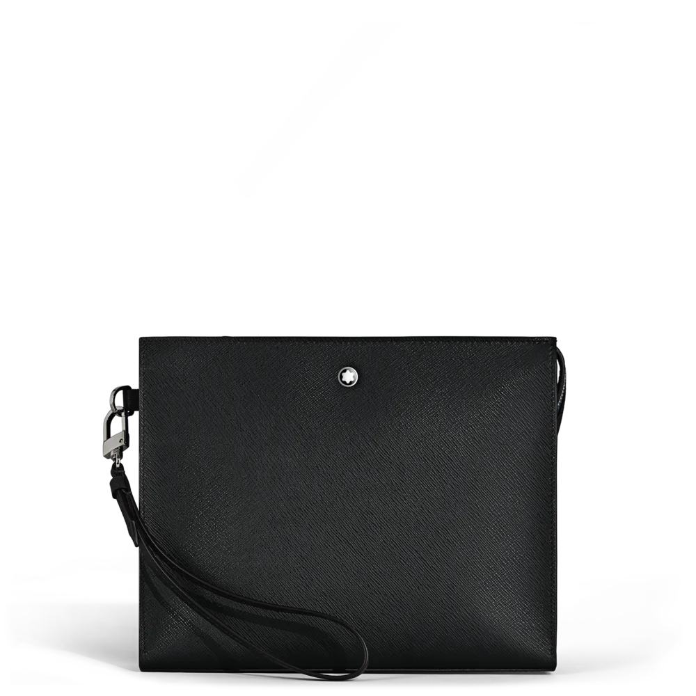 Elegante Montblanc® Sartorial Pochette aus Saffianleder in Schwarz