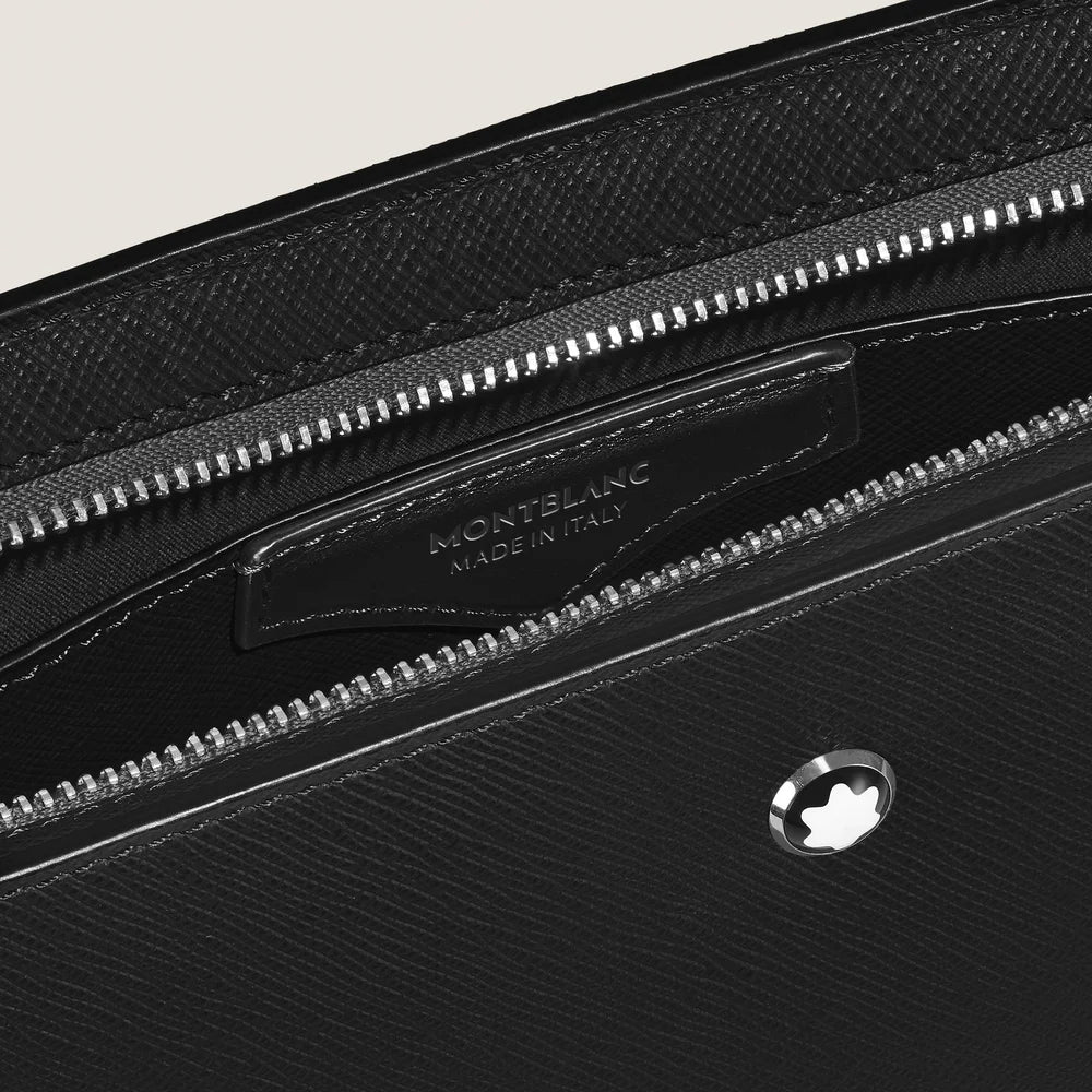 Elegante Montblanc® Sartorial Pochette aus Saffianleder in Schwarz