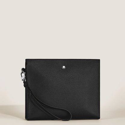 Elegante Montblanc® Sartorial Pochette aus Saffianleder in Schwarz