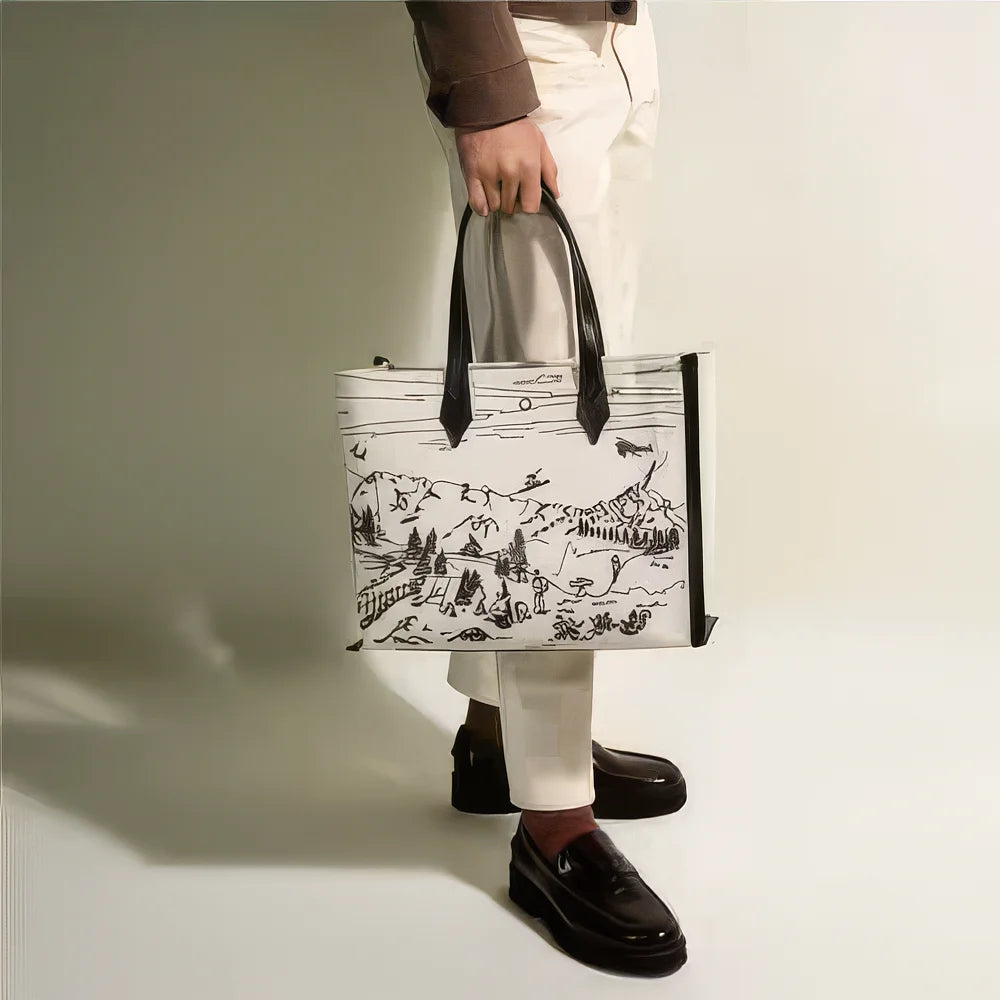 Exklusive Montblanc Tragetasche Elfenbein Schwarz Boutique Tirol 