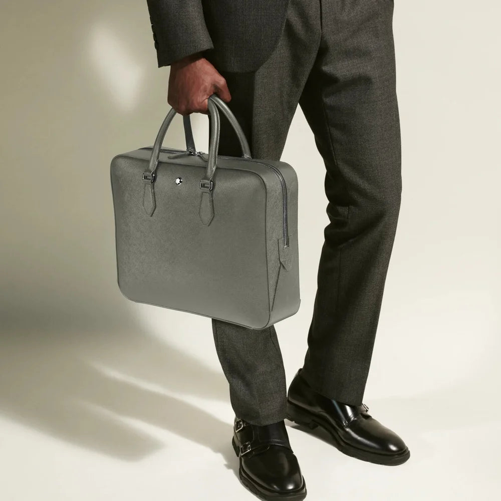 Montblanc Mittelgraue Business Tasche Leder – Beratung Boutique Tirol Manager Aktentasche 