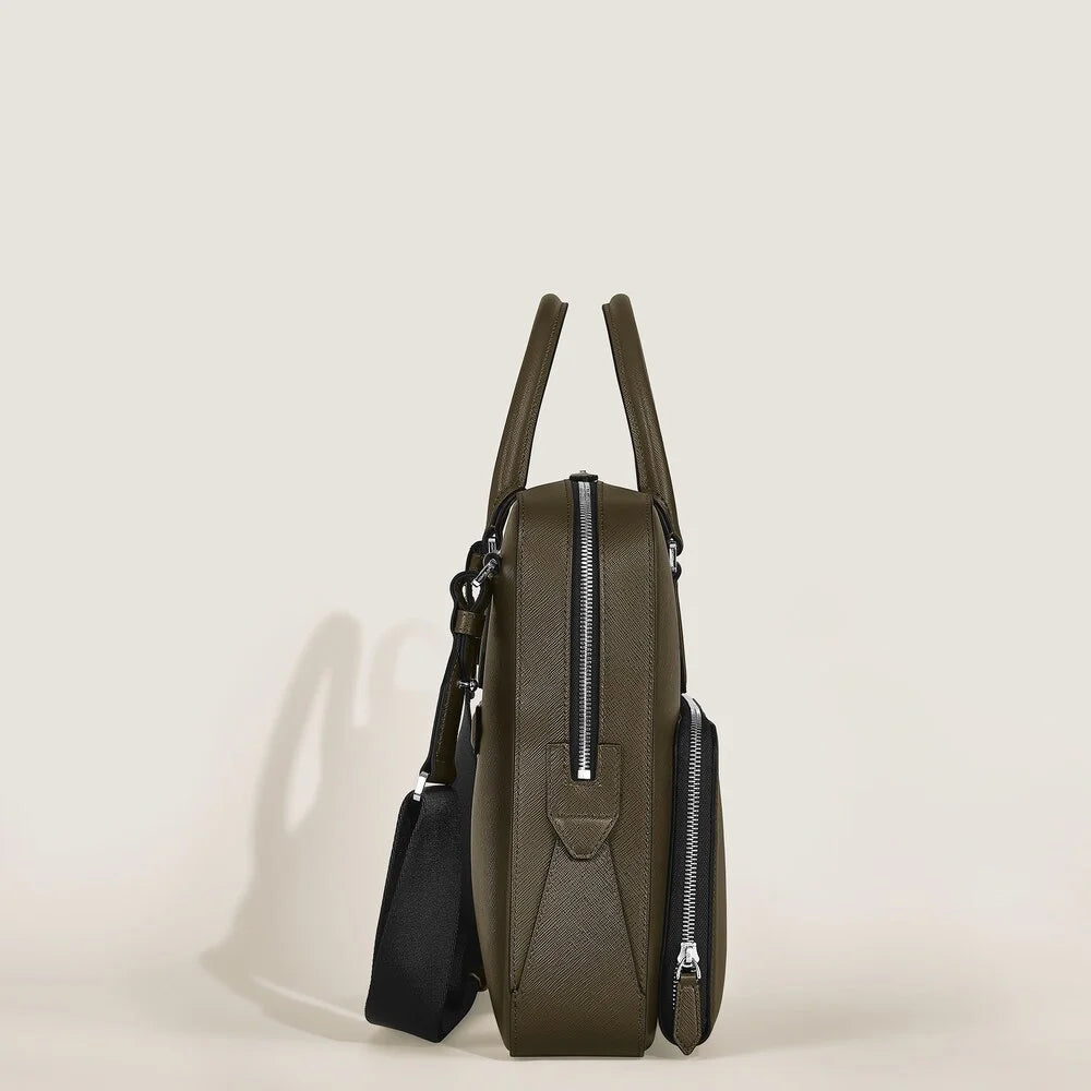 Hochwertige Montblanc Schreibmappe Leder khaki – Beratung Boutique Kitzbühel