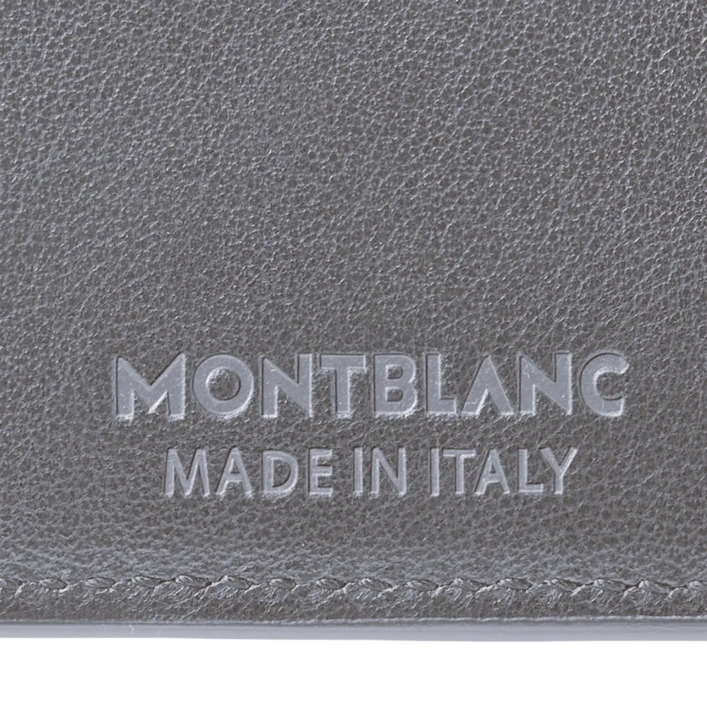 Montblanc® Leder-Brieftasche 8 cc, warmes Grau, Natur-Prägung & Emblem