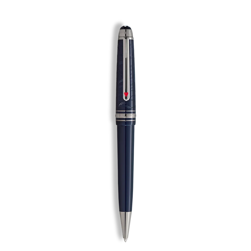 Exklusiver Montblanc Kugelschreiber mit rutheniumbeschichtetem Clip und rotem Herz