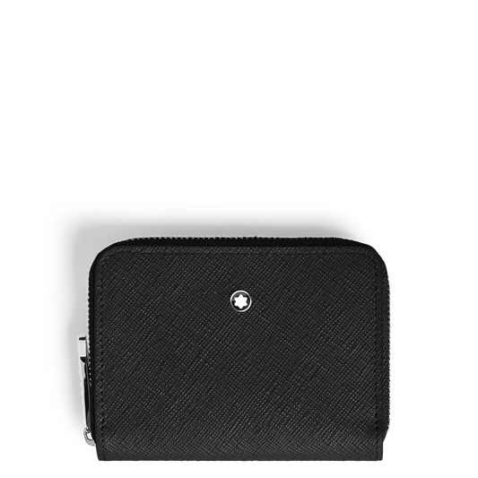 Montblanc Mini Brieftasche 2 cc aus schwarzem Sartorial Leder mit Rundum Reißverschluss