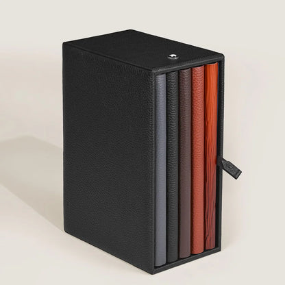 Elegante Aufbewahrungsbox aus schwarzem Leder für Montblanc Notizbücher