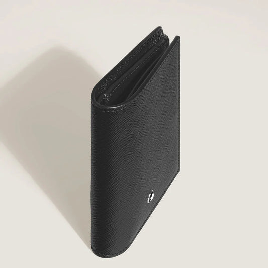 Montblanc Mini Brieftasche Vertikal 6 cc aus schwarzem Sartorial Leder, Außenansicht