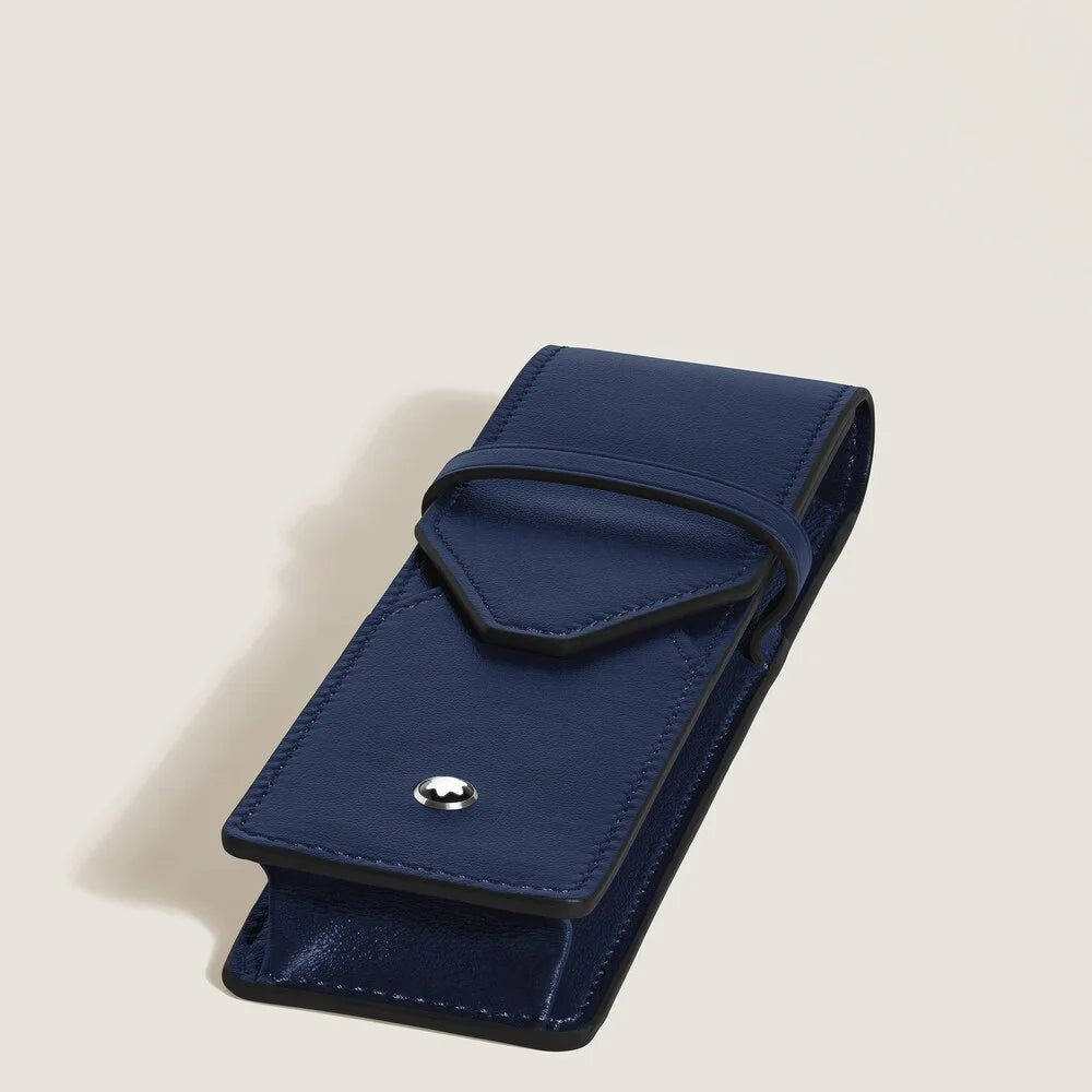 Blaues Montblanc Etui für zwei Füllfederhalter und Kugelschreiber