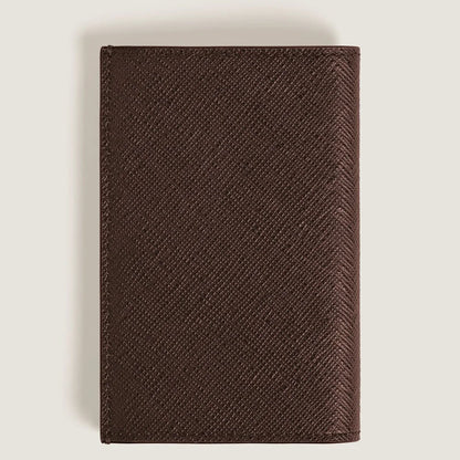 Kartenetui 2 cc aus Sartorial Leder in Ebenholzton