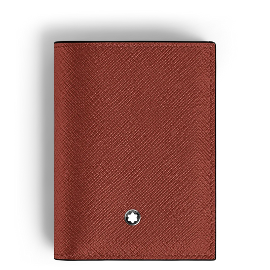 Montblanc Mini Brieftasche 4 cc aus Sartorial Leder in Red Oak, Vorderansicht