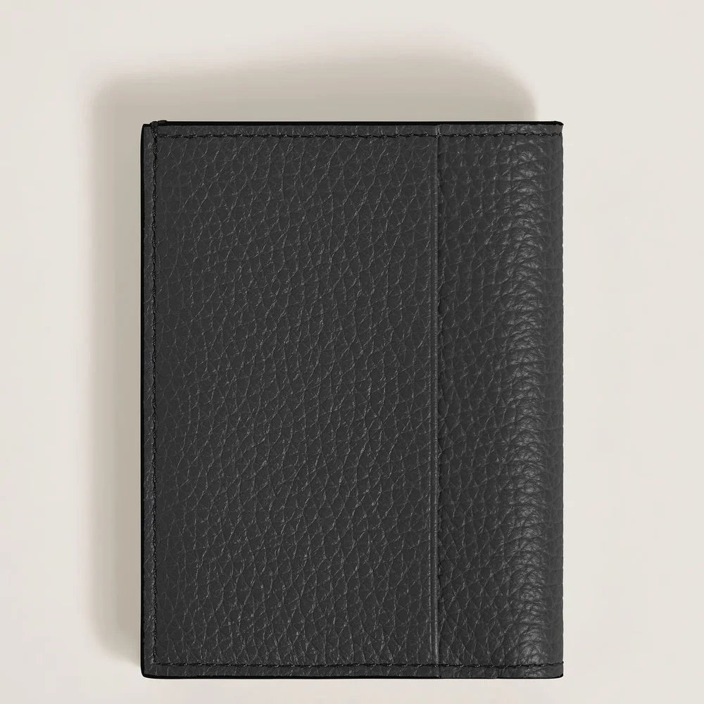 Hinteransicht Montblanc Mini Brieftasche 4 CC aus schwarzem Grain Leder