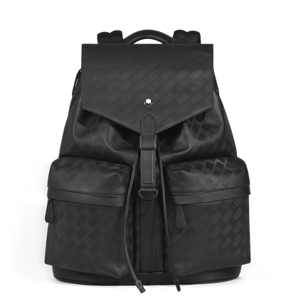 Mittelgroßer Montblanc Panorama Rucksack aus schwarzem Leder
