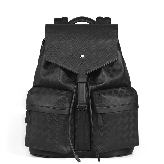 Mittelgroßer Montblanc Panorama Rucksack aus schwarzem Leder