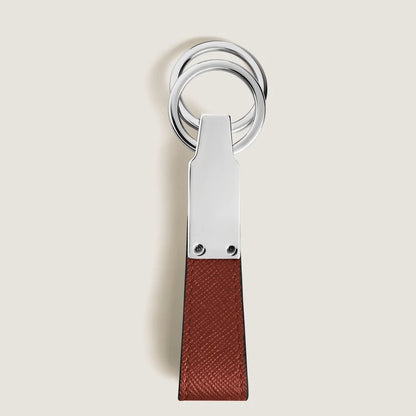 Handgefertigter Montblanc Schlüsselanhänger mit zwei Ringen in Red Oak