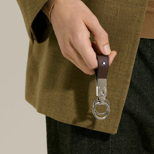 Montblanc Schlüsselanhänger mit Schlaufe aus Sartorial Leder im Ebenholzton