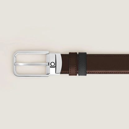 Ebenholzfarbene Seite des wendbaren Montblanc Gürtels aus Sartorial Leder