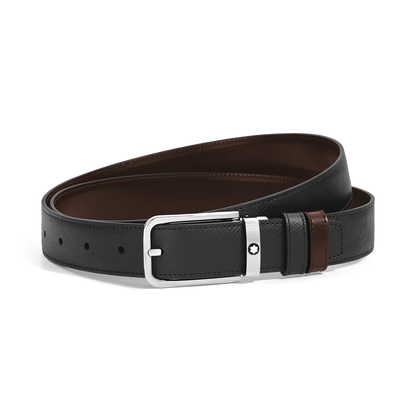 Detailansicht des 30 mm breiten Sartorial Leders am wendbaren Montblanc Gürtel