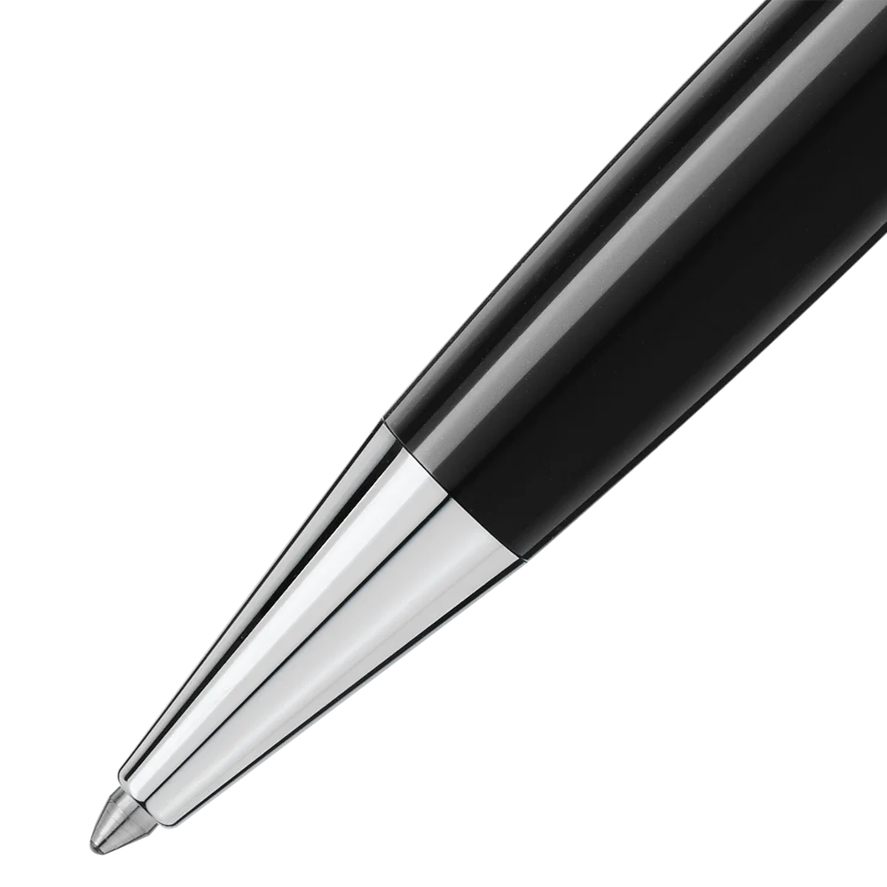 Exklusiver Montblanc Meisterstück Kugelschreiber mit weißem Emblem und Platin