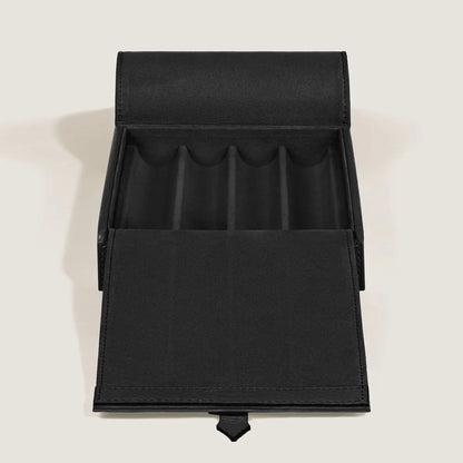 Montblanc Reiseetui für vier Schreibgeräte aus schwarzem Grain Leder